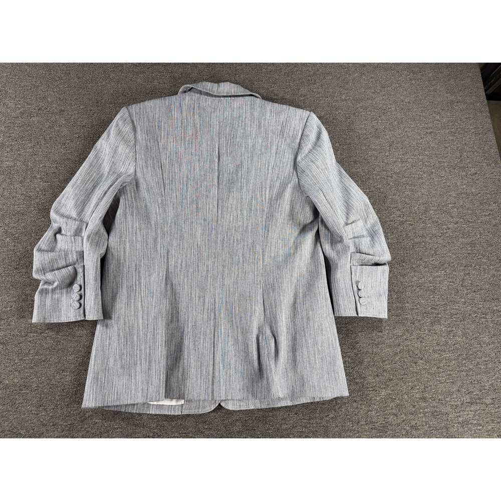 Cinq A Sept Blazer Womens 12 Khloe Stripe Cotton Blend One Button Ruched Sleeve - Picture 3 of 12